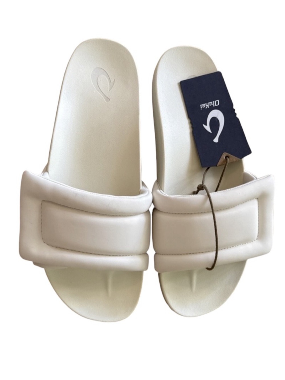 Olukai Sunbeam Slide Comfort Beach Sandals Off-White Women's Size 10 NWT